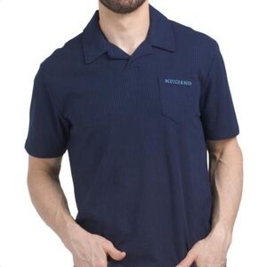 Scotch & Soda Men's Navy Short-Sleeve Camp Collar Polo